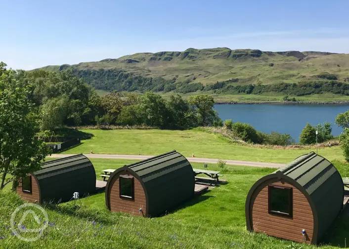 Camping pods in Oban, Argyll