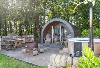 Camping pods with sale hot tub yorkshire