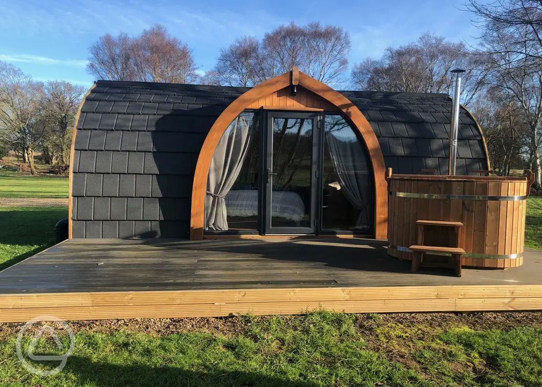 Glamping pods and camping pods with hot tubs in the UK
