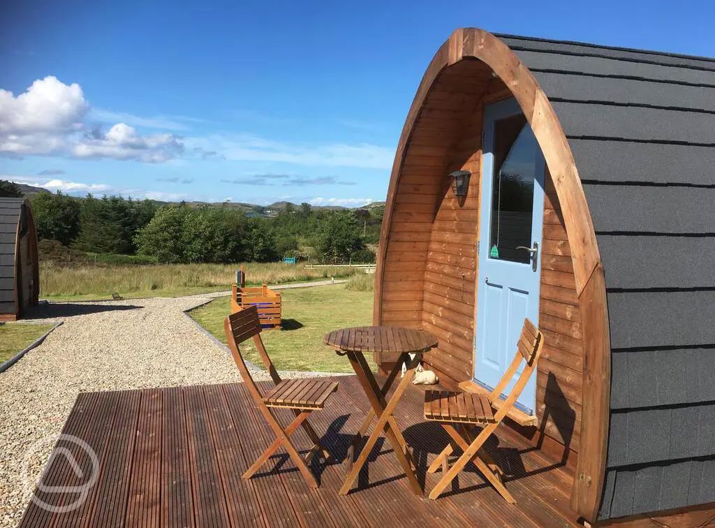 Camping pods on the West Coast of Scotland