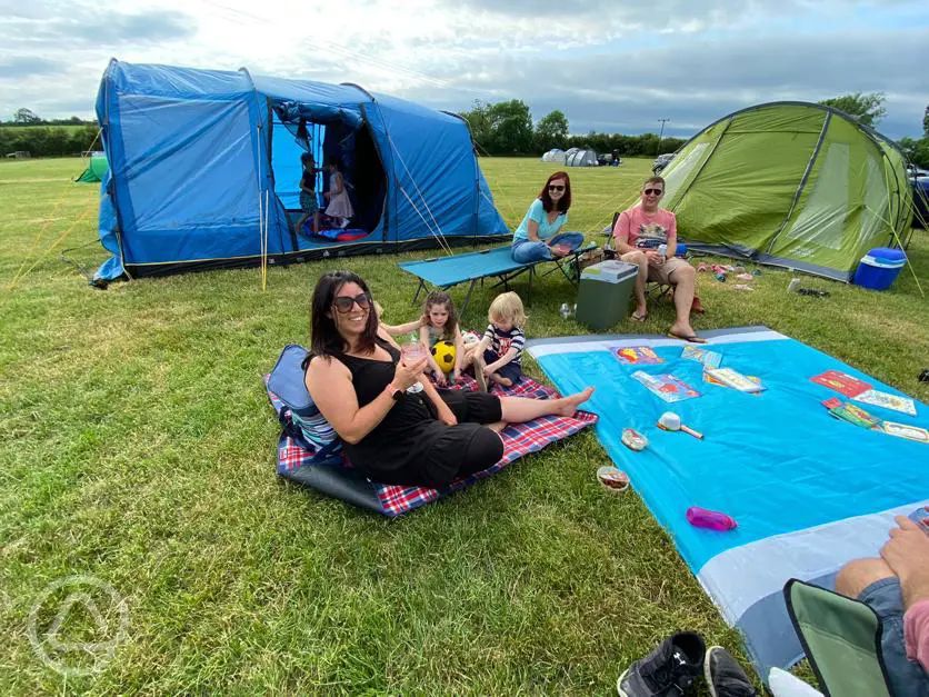 Camping at Mead Open Farm in Leighton Buzzard, Bedfordshire