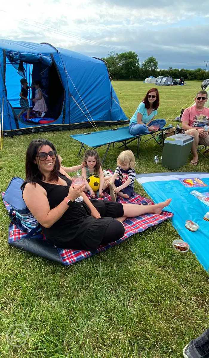 Camping at Mead Open Farm in Leighton Buzzard, Bedfordshire