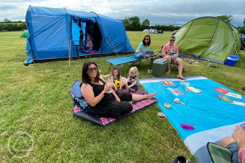 Camping at Mead Open Farm in Leighton Buzzard, Bedfordshire