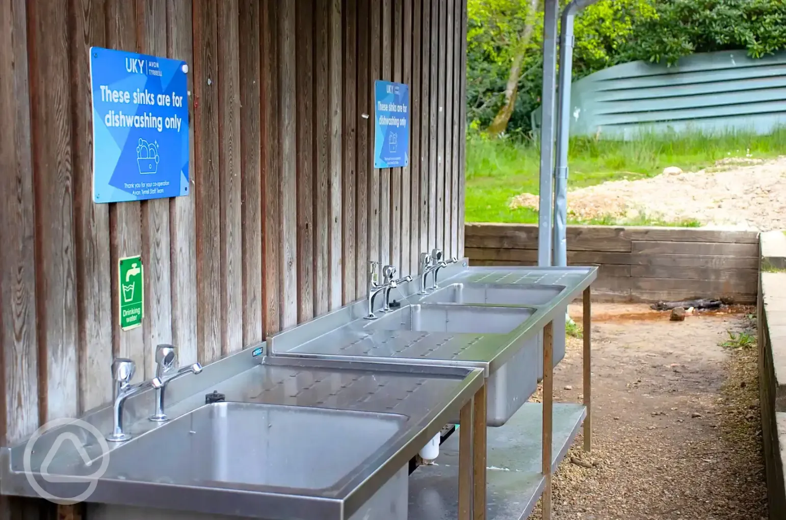 Outdoor sheltered washing up area