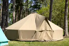 Bell tents with an electric hook up cable provided Bell tents with an electric hook up cable provided