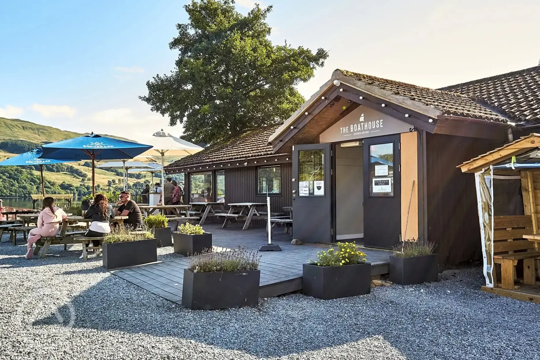 The Boathouse Kitchen and Bar outdoor seating