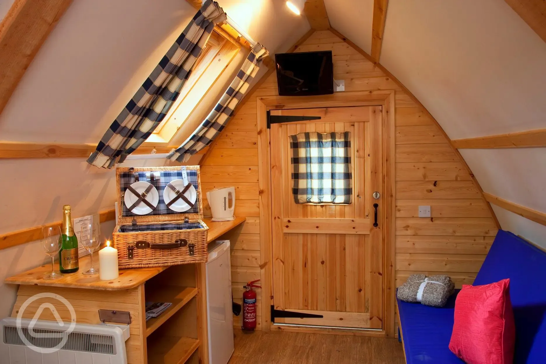 Camping pod interior