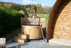 Premium ensuite glamping pod with a private wood fired hot tubs
