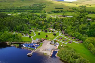 Aerial of the site and Loch Tay