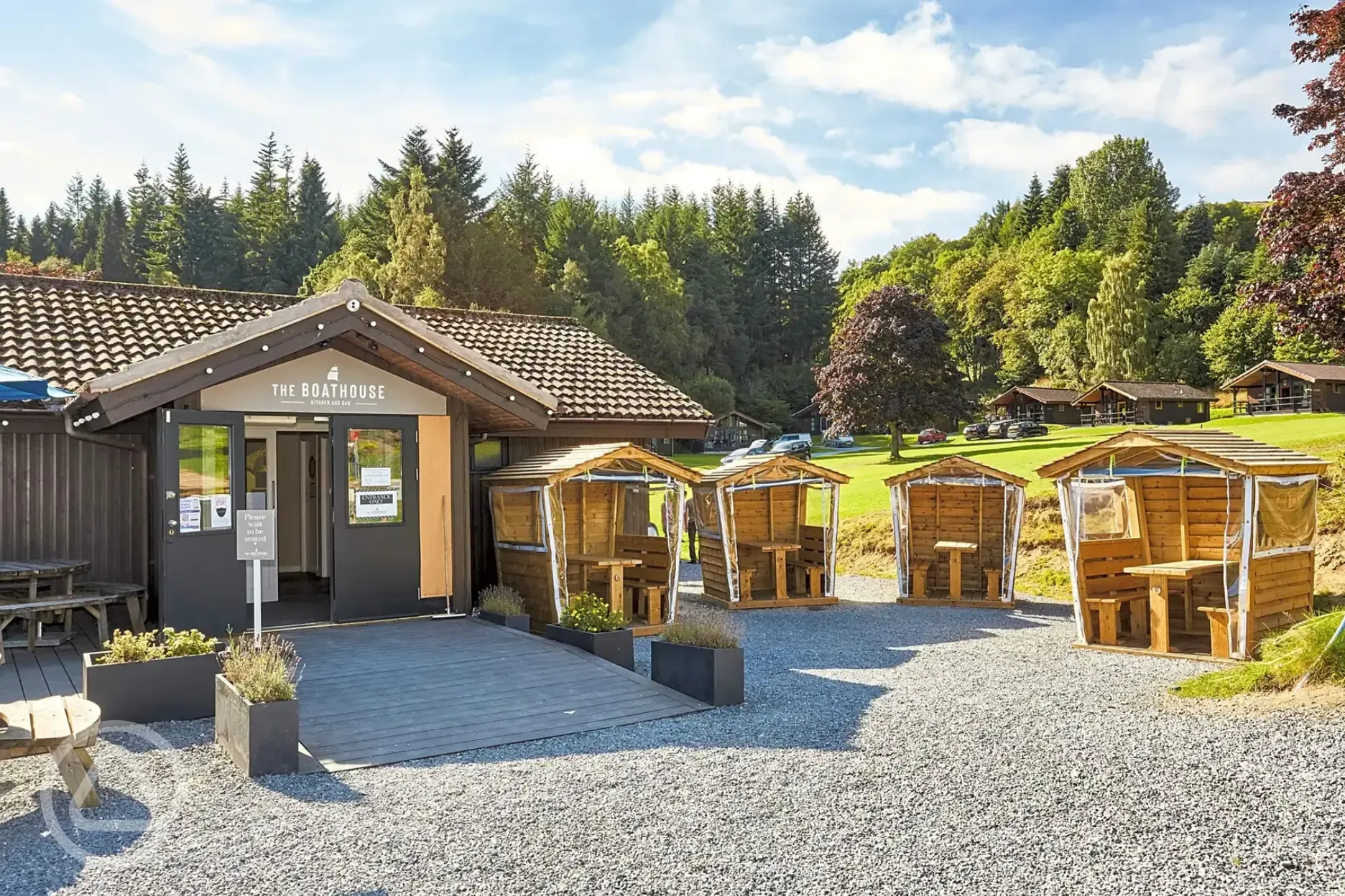 The Boathouse Kitchen and Bar outdoor seating