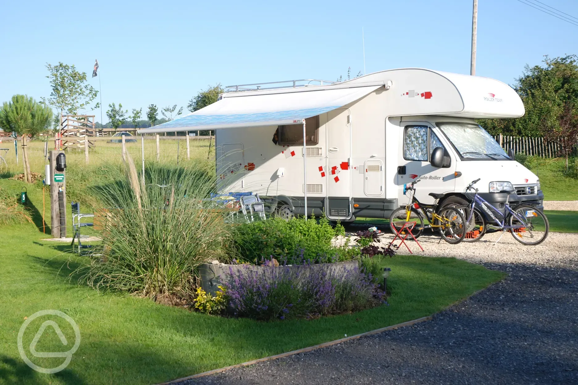 Motorhome on hardstanding pitch