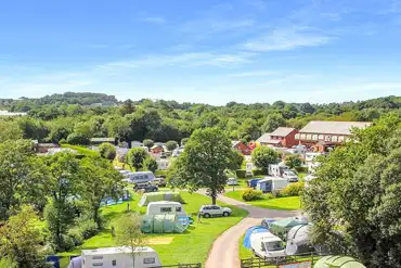 Aerial view of Riverside Caravan and Camping Park