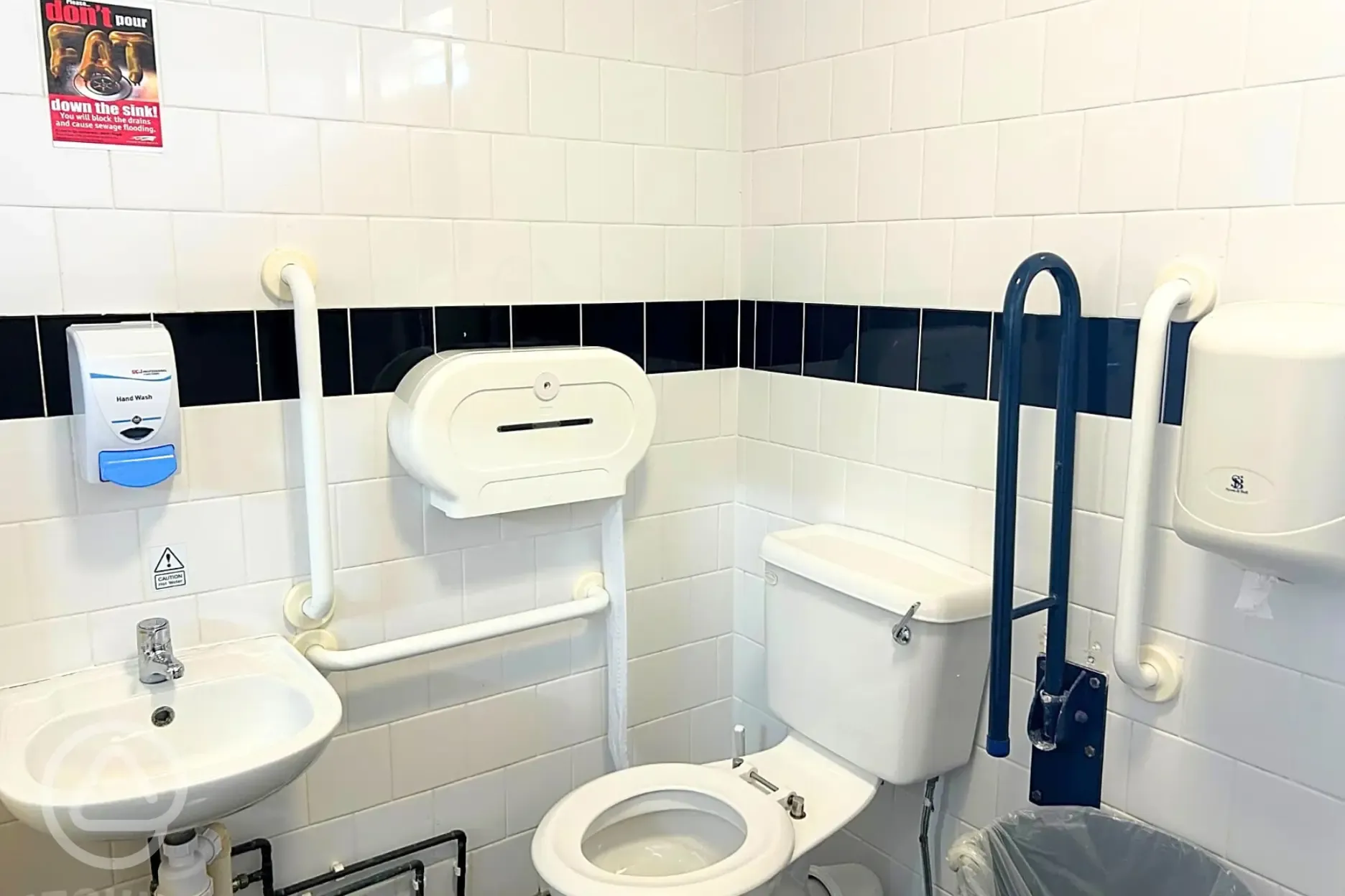 Accessible bathroom with grab rails