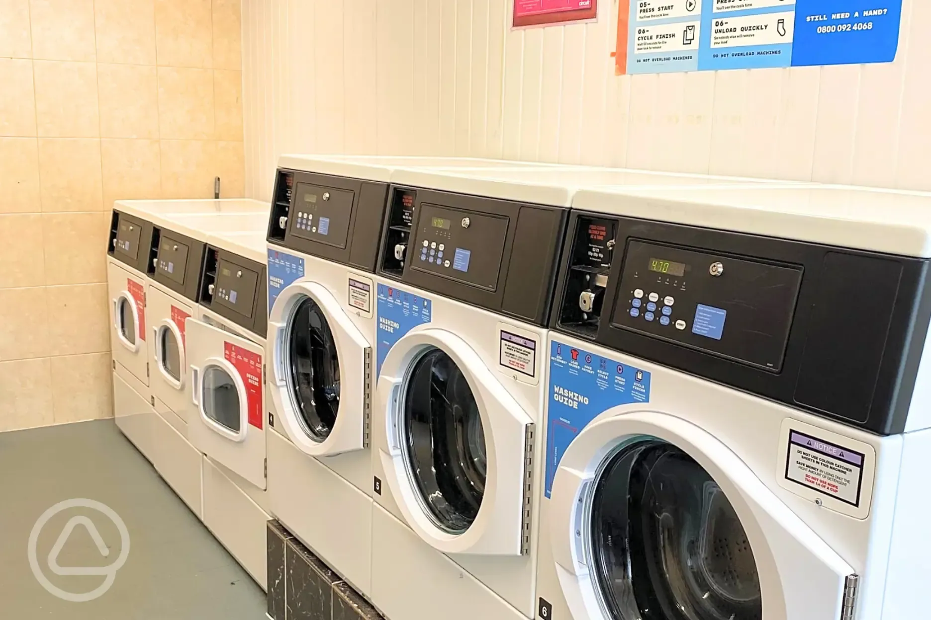 Laundry room with coin-operated machines