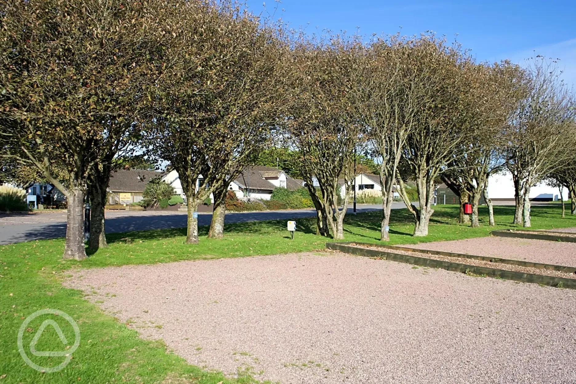 Electric gravel touring pitches with wooden dividers