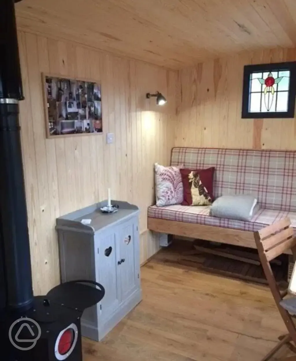 Shepherd's hut interior