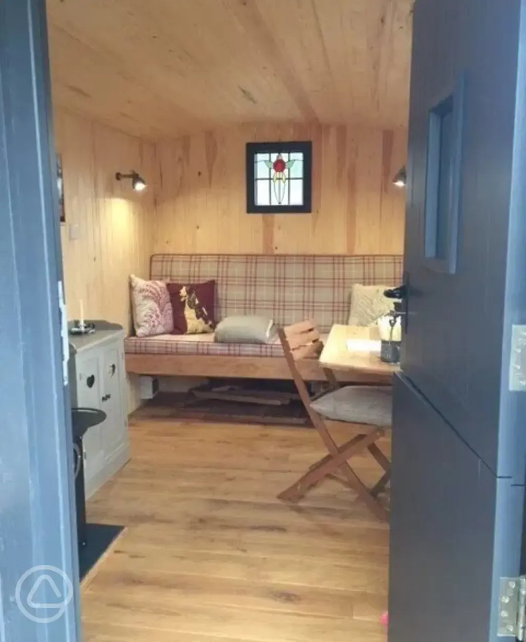 Shepherd's hut interior