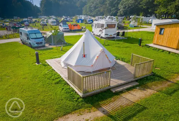 Bell tent at Sherwood Pines Campsite