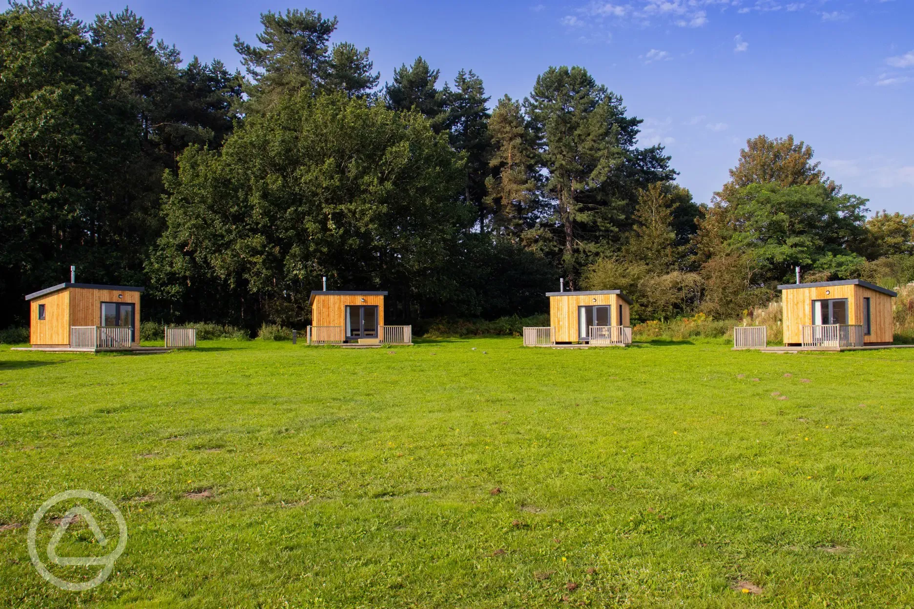 Bothy pods exterior with a private veranda at Sherwood Pines Campsite Bothy pods exterior with a private veranda at Sherwood Pines Campsite