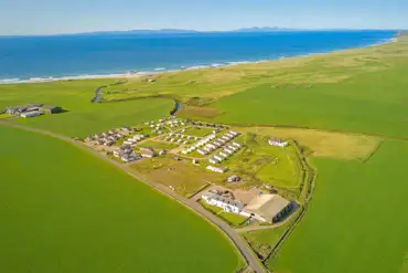 Aerial of the campsite and coast