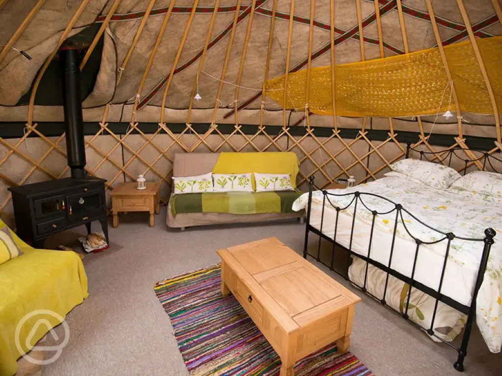 Sunrise yurt interior