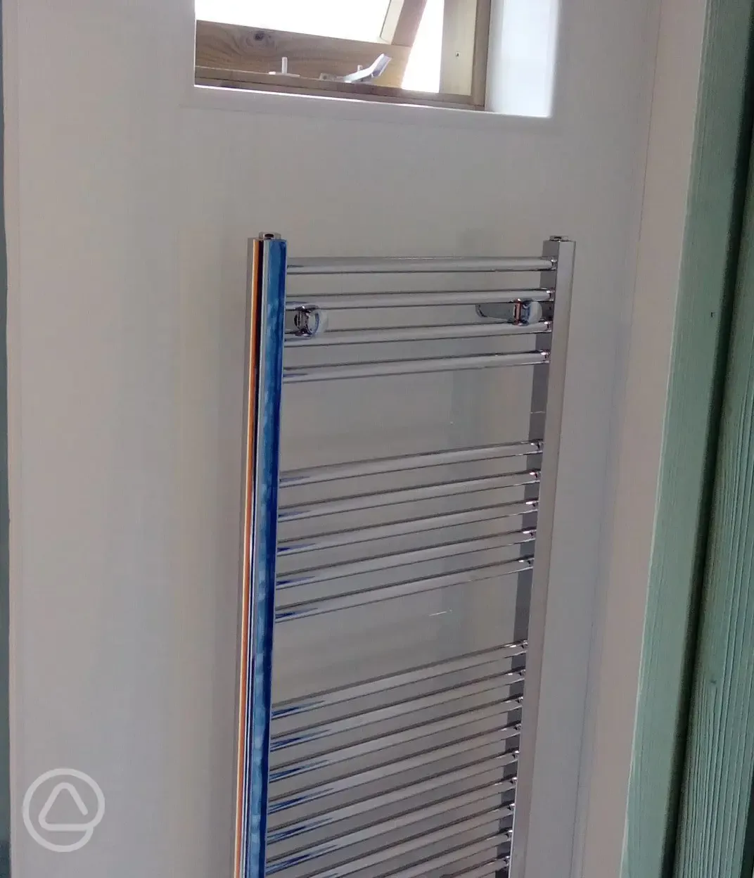 Heated towel rails in the showers