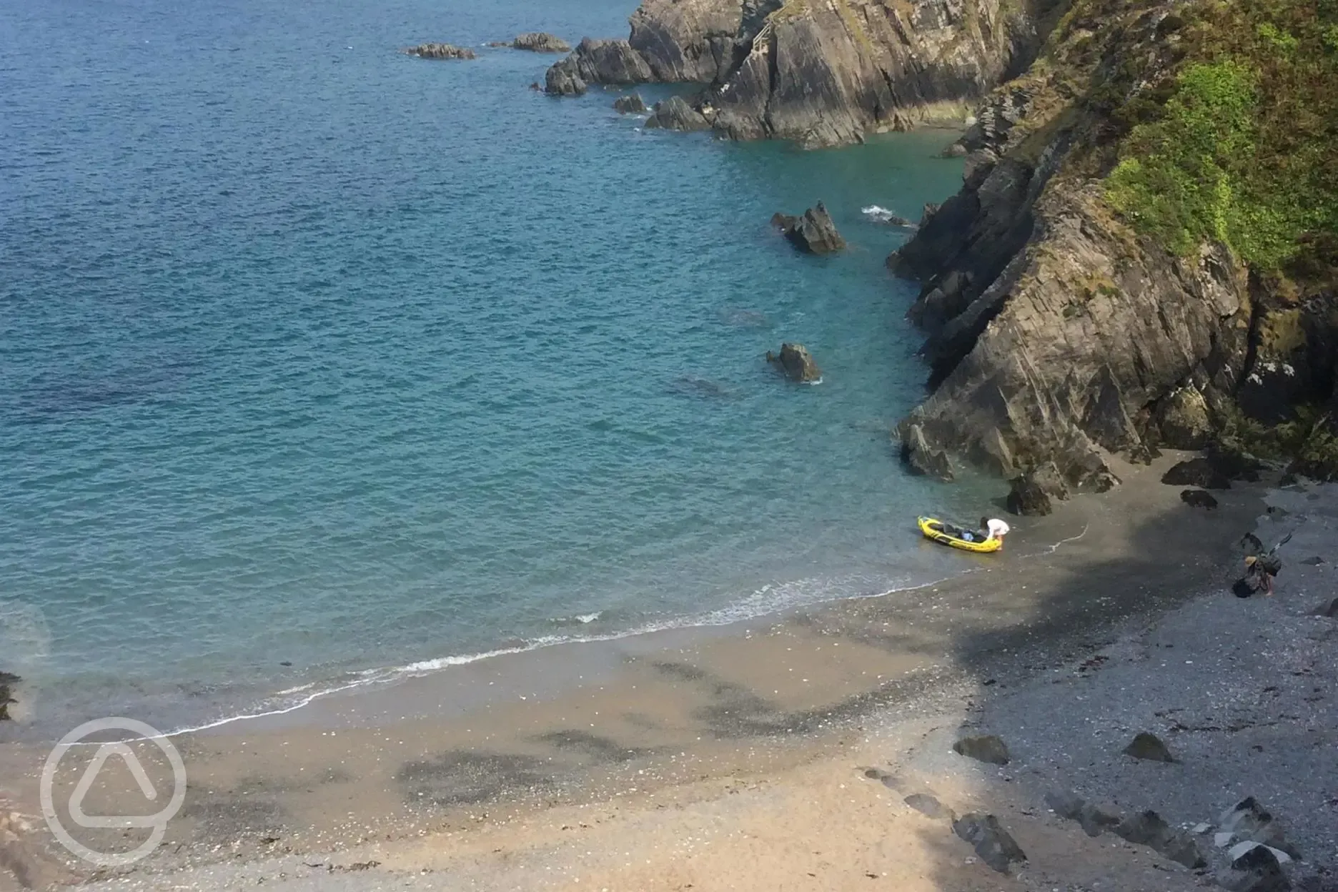 Lee Bay accessible via a path from the site