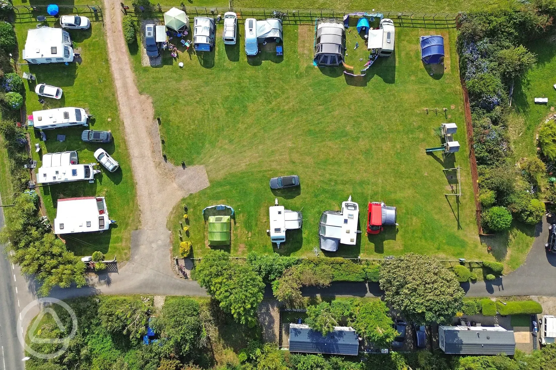 Bird's eye view of the campsite