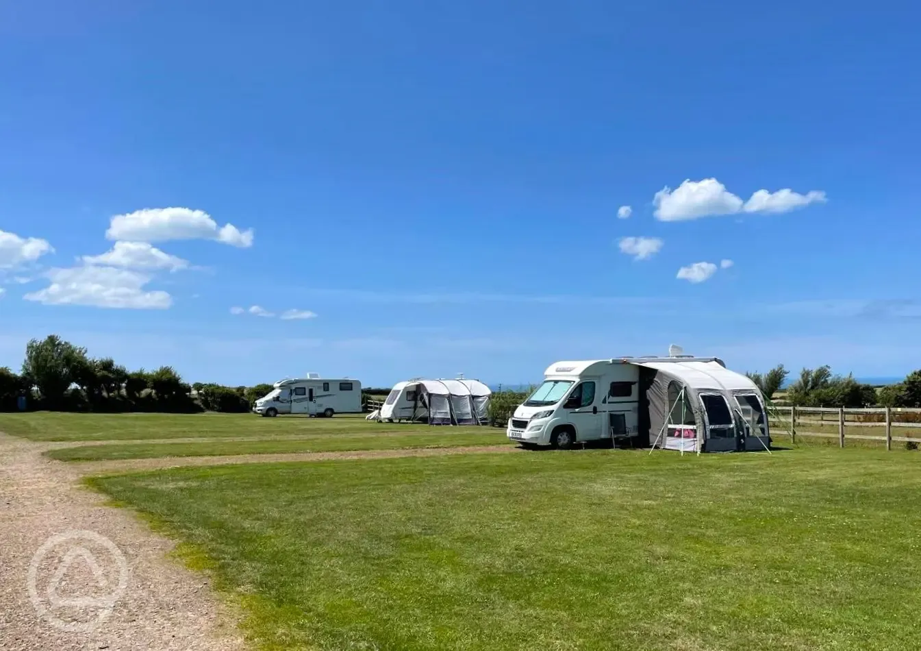 Grass pitches and sea views