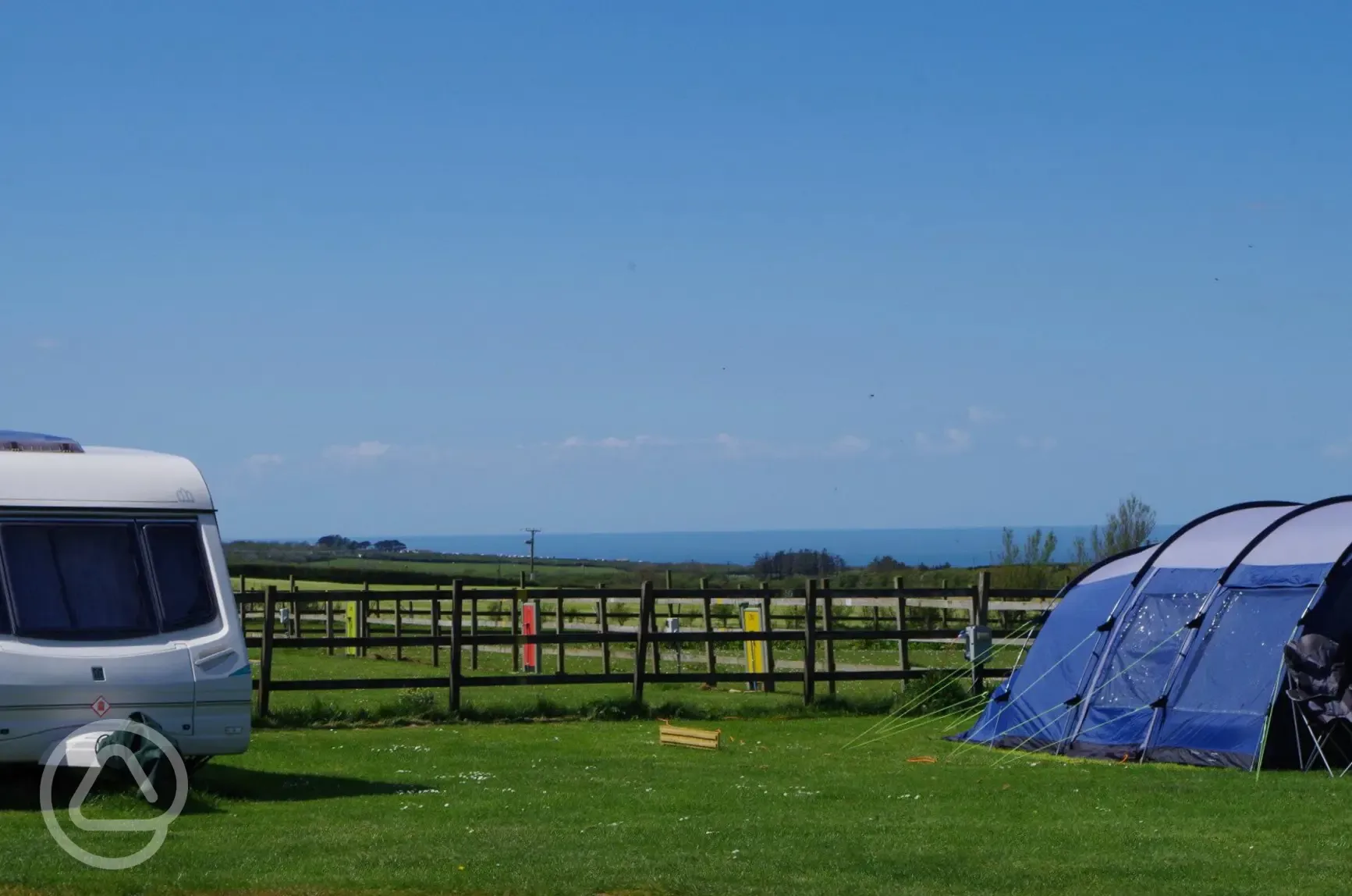 Grass pitches and sea views