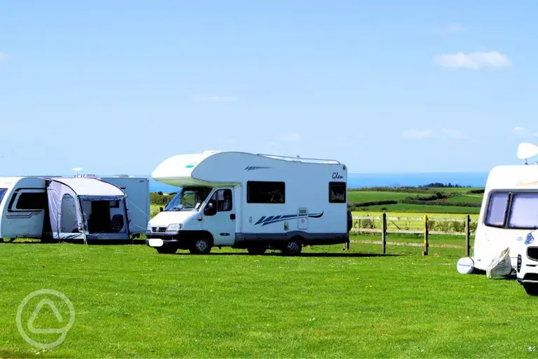 Grass pitches and sea views