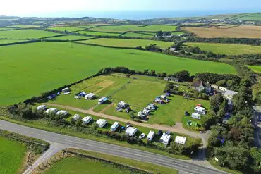 Aerial of the campsite and coast