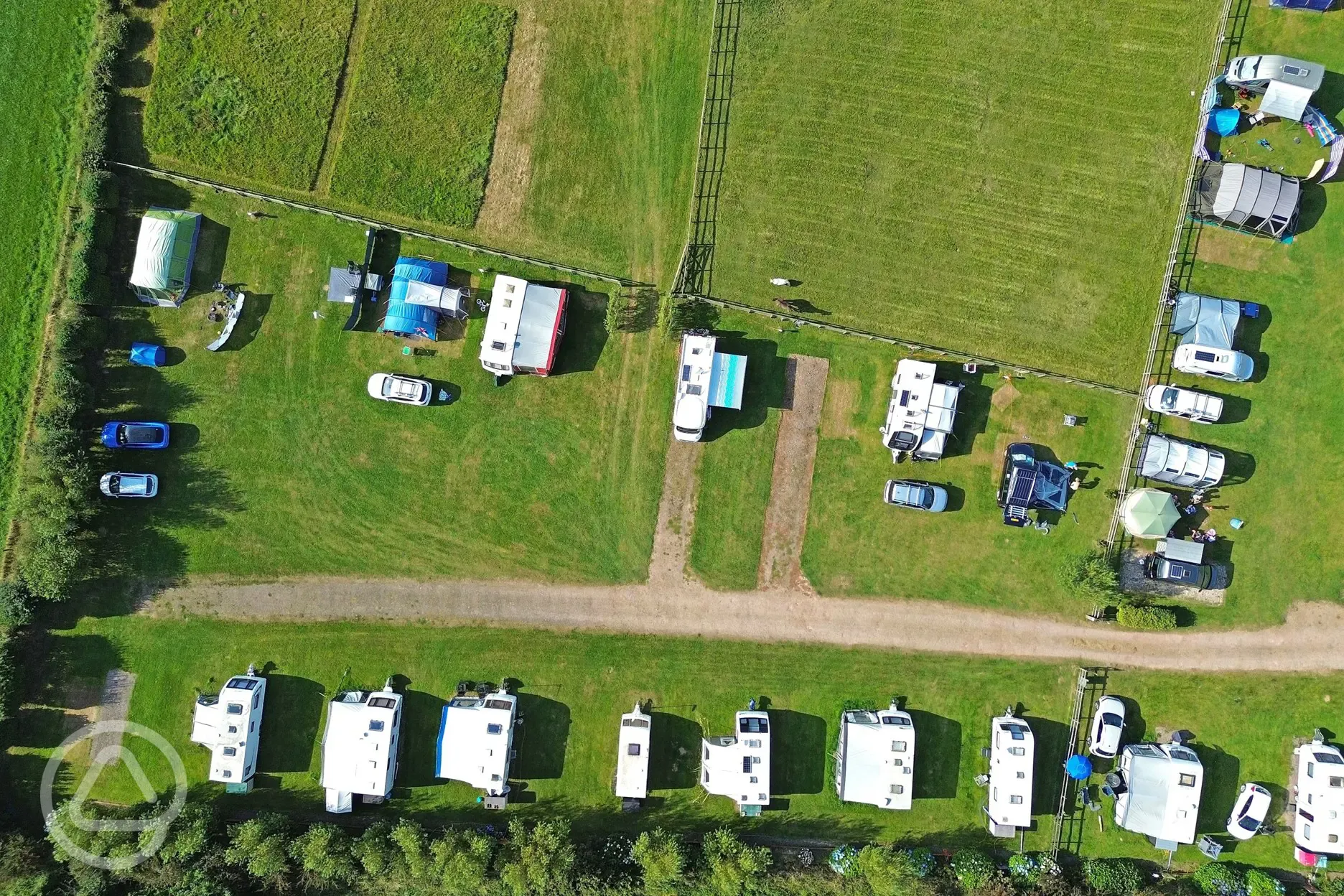Bird's eye view of the campsite