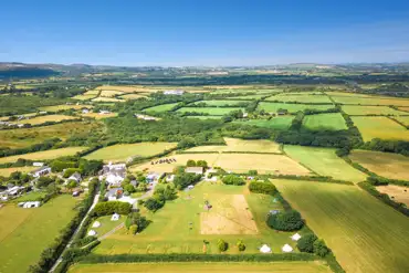 Aerial of Mena Farm in the Bodmin countryside