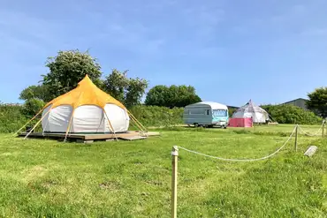 Glamping at Mena Farm with Lotus Belle Tents and a vintage caravan