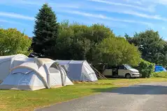 View to grass pitches for tents and tourers