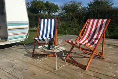 Dolly vintage caravan outdoor seating area