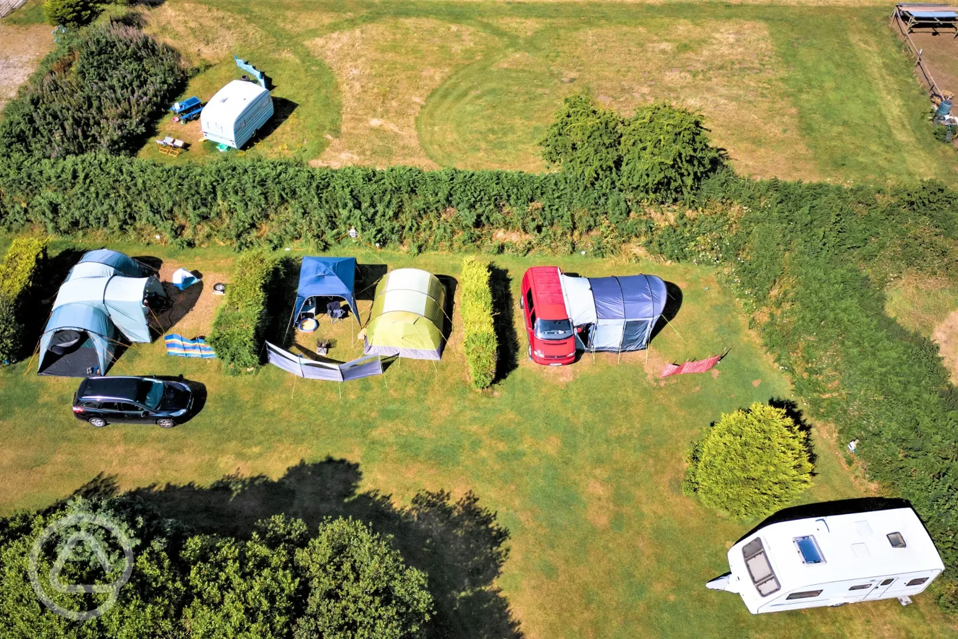 Aerial of the grass pitches