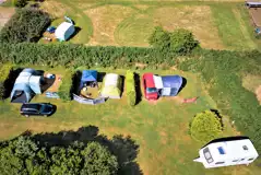Aerial of the grass pitches at Mena Farm