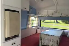 Dolly vintage caravan interior with a seating area