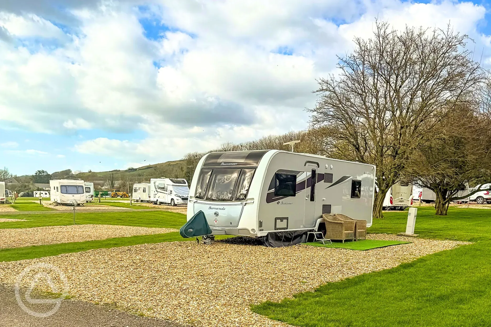 Medium semi serviced hardstanding pitches with 16 amp electric hook up