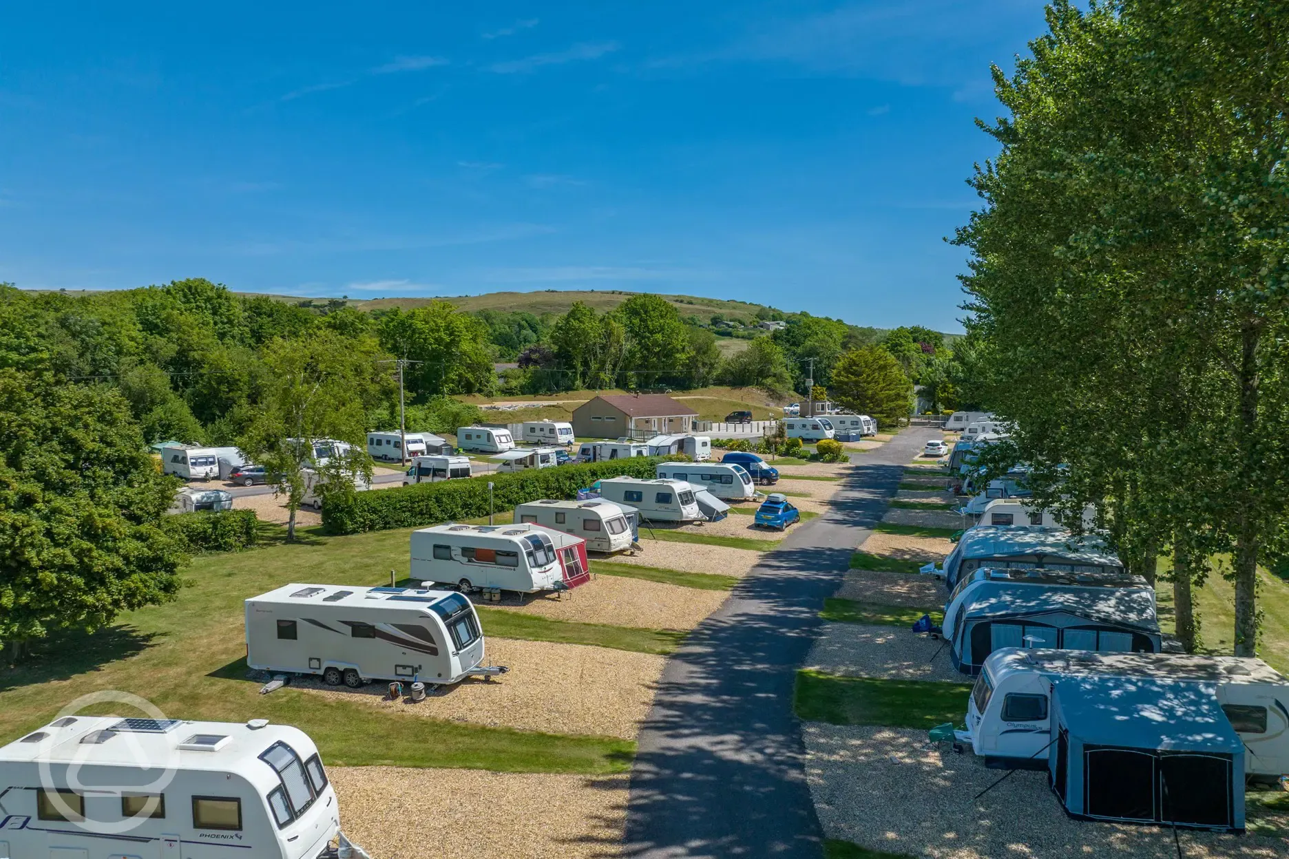 Semi serviced hardstanding pitches with 16 amp electric hook ups