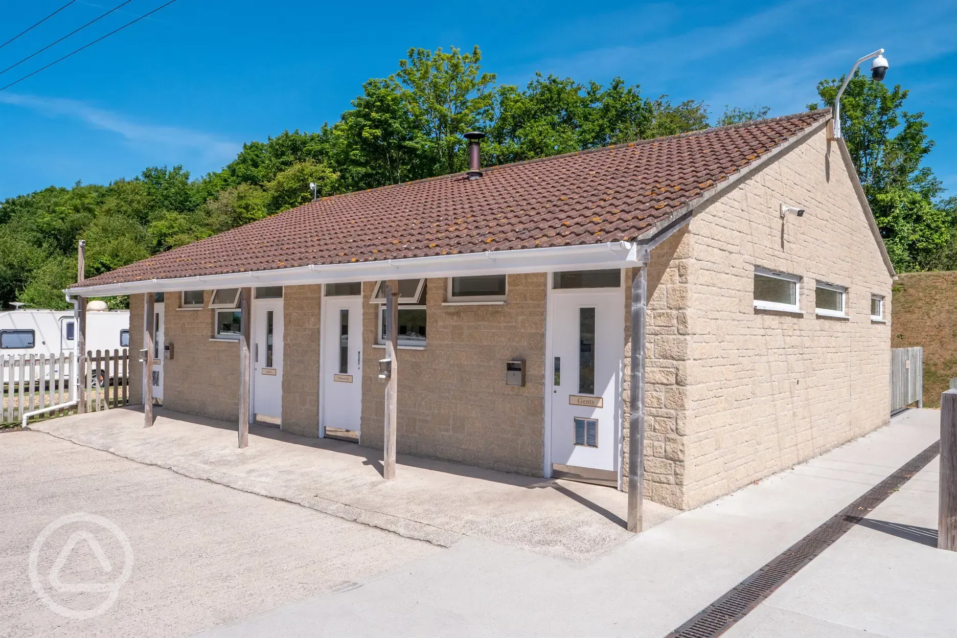 Facilities building with ladies and gents areas