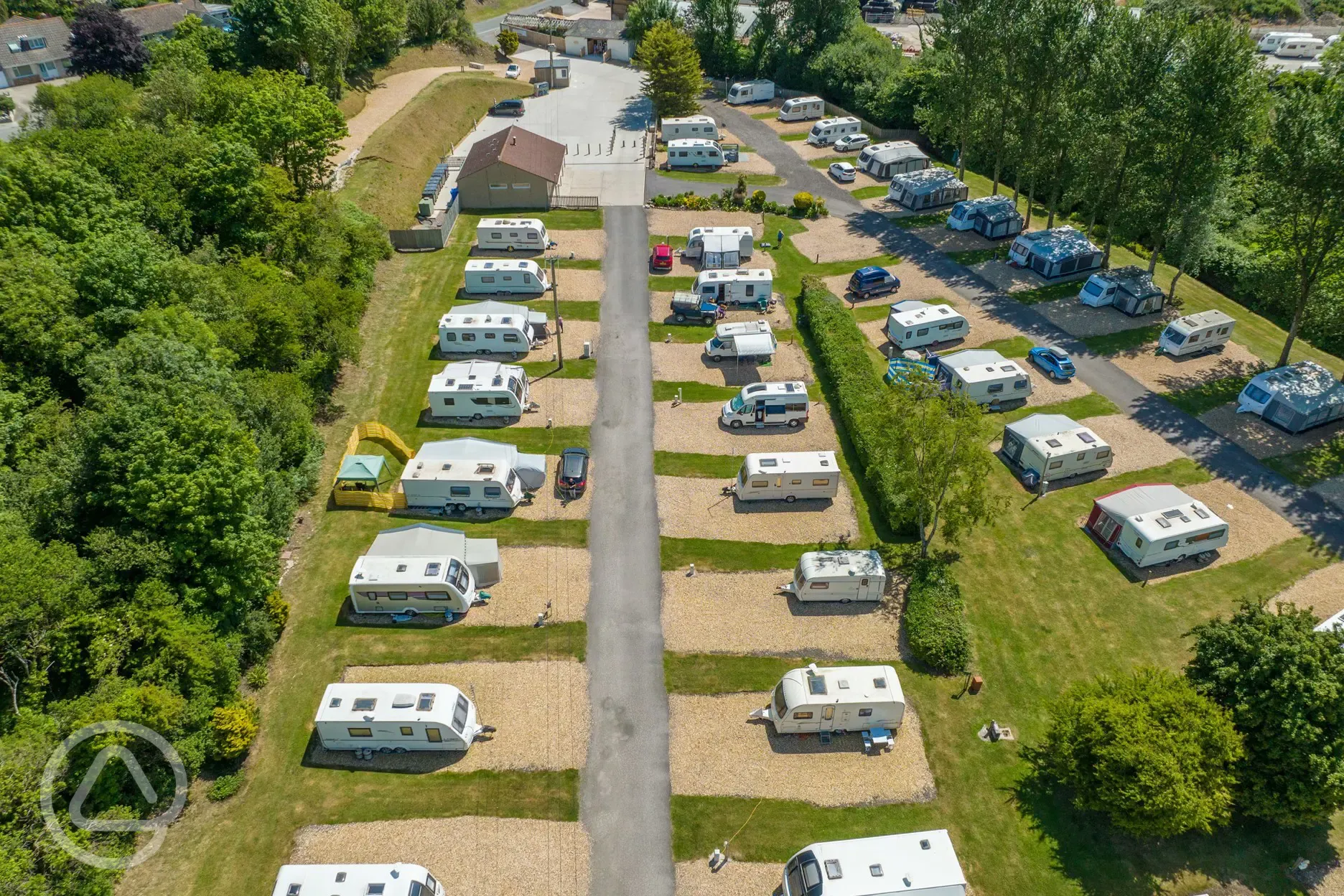 Semi serviced hardstanding pitches with 16 amp electric hook ups