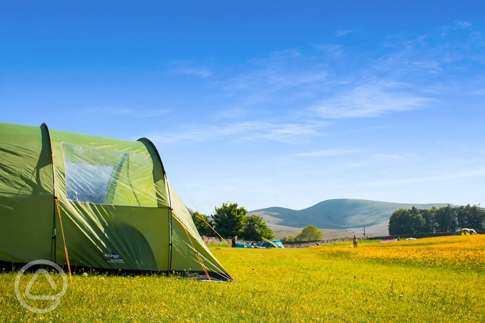 Grass tent pitches