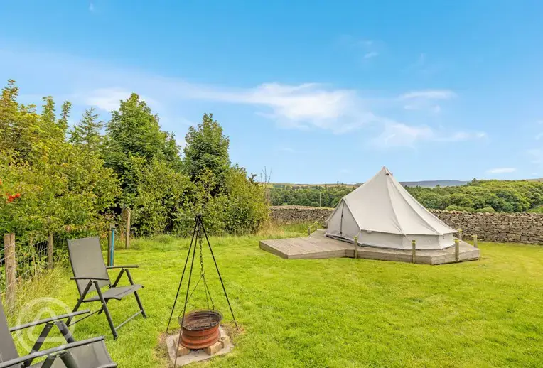 Glamping bell tent private garden