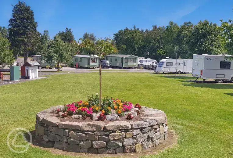 Electric hardstanding pitches and static caravans at Beckses Caravan Park