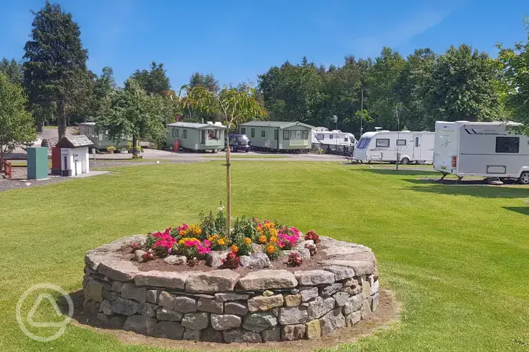 Electric hardstanding pitches and static caravans at Beckses Caravan Park
