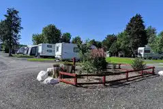 Caravans on electric hardstanding pitches with awnings Caravans on electric hardstanding pitches with awnings