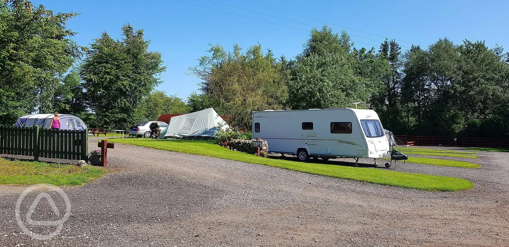 Caravan on electric hardstanding pitch 